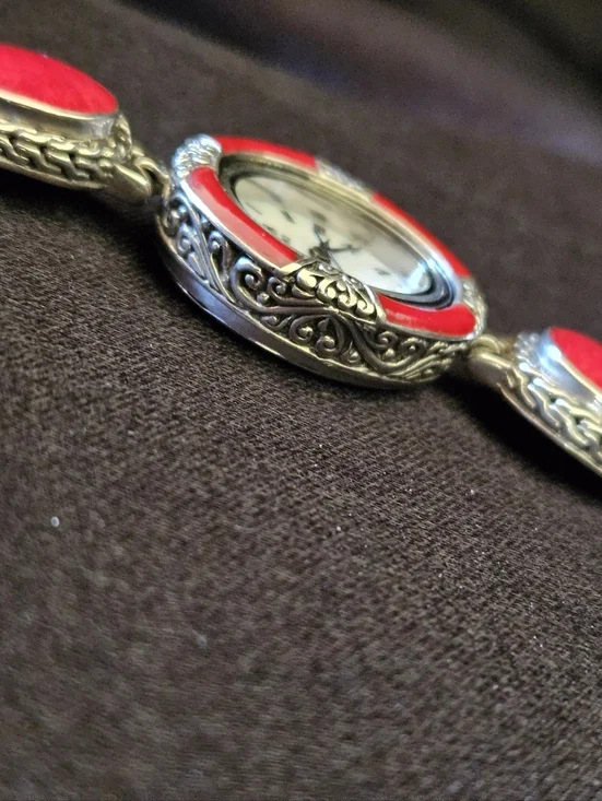 Eon 1962 Set, Sponge Coral Swiss Movement Watch And Bracelet in Sterling Silver - Picture 4 of 13